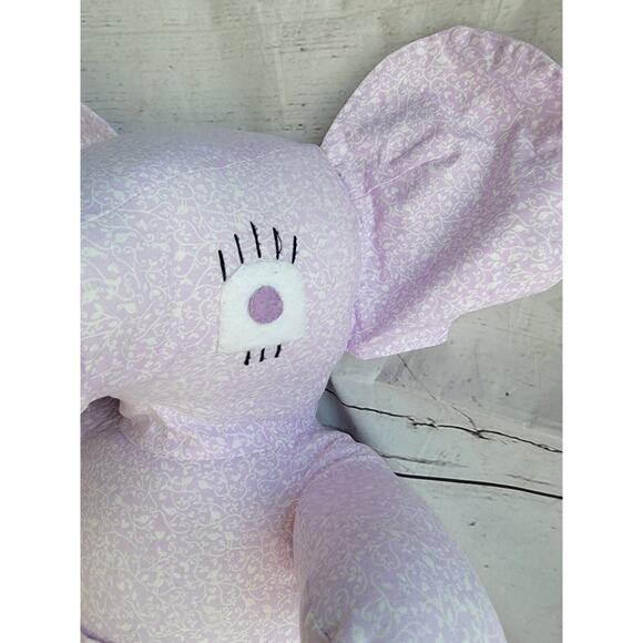 Handmade? Purple Elephant Stuffed Animal W/pocket 19 Inch - Picture 3 of 9
